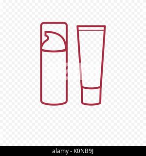 Foundation face cream thin line icon. Stock Vector