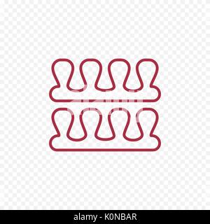 Manicure and pedicure fingers and toes separators thin line icon. Isolated vector illustration. Stock Vector