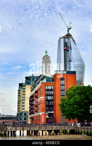 London, England, UK. 'One Blackfriars' or 'The Vase' apartment block under construction near the OXO tower, Southwark (August 2017) Stock Photo