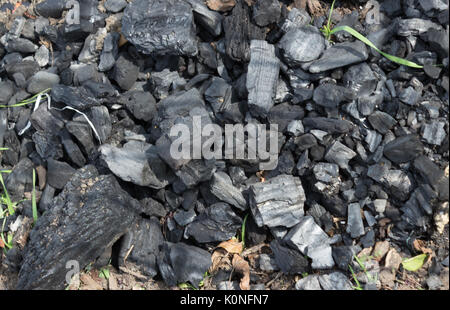 An black charcoal texture background. Stock Photo