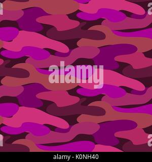 Pink camouflage seamless vector pattern. Stock Vector