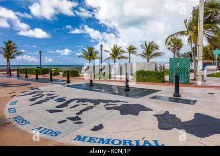 The Key West AIDS Memorial at the White Street Pier in Key West Florida Stock Photo