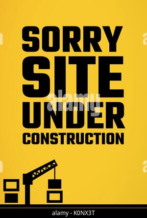 Digital composite of Website under construction text with construction illustration against yellow background Stock Photo