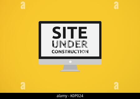 Digital composite of Website under construction text against yellow background Stock Photo