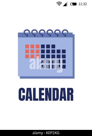 Digital composite of Calendar application interface Stock Photo