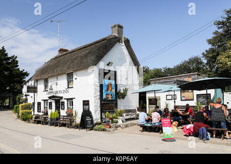 The Old Albion Inn public house, Crantock, Cornwall, South Devon, England, UK Stock Photo