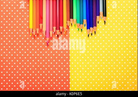 Scholar material to back to school in colored background Stock Photo