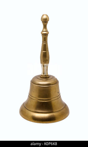 Hand bronze bell cut out in white backgrounds Stock Photo