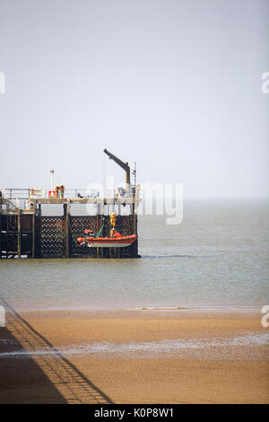 Humber Lifeboat Station at Spurn Point.  Royal National Lifeboat Institution crew proceeding with training exercise in the Humber Estuary, East Yorksh Stock Photo