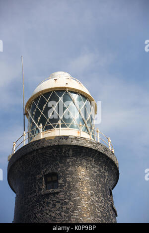 Spurn Point Lighthouse before its restoration.  Spurn Point, Humber Estuary, East Yorkshire Stock Photo