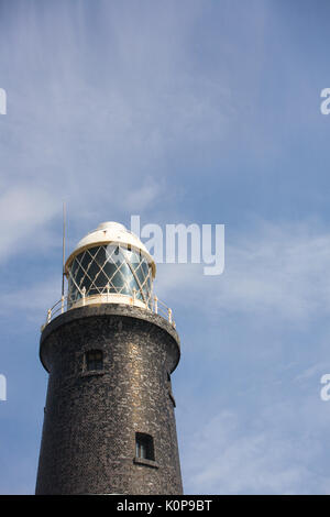 Spurn Point Lighthouse before its restoration.  Spurn Point, Humber Estuary, East Yorkshire Stock Photo