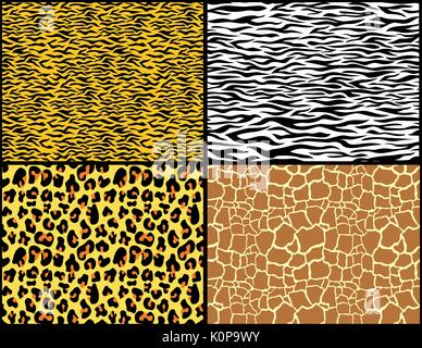 animal print patterns in vector format very easy to edit Stock Vector