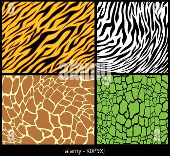 animal print patterns in vector format very easy to edit Stock Vector