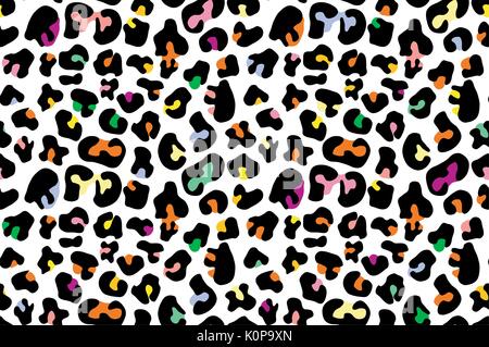 animal print of leopard with colors Stock Vector