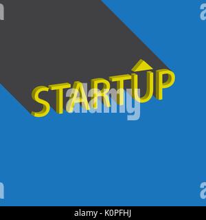Startup Technology Background  long shadow design with copy space Stock Vector