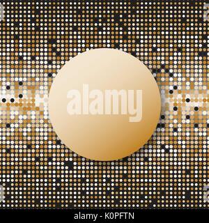 Circle halftone gold dots abstract background, stock vector Stock Vector