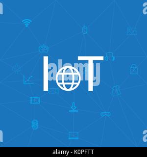 Internet of Things Icon with digital device icon in the background Stock Vector