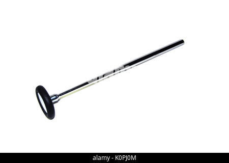 Round neurological reflex hammer (medical equipment) used in medical examination isolated against white background Stock Photo