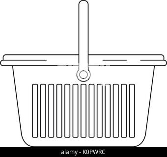 monochrome silhouette of laundry basket with one handle Stock Vector