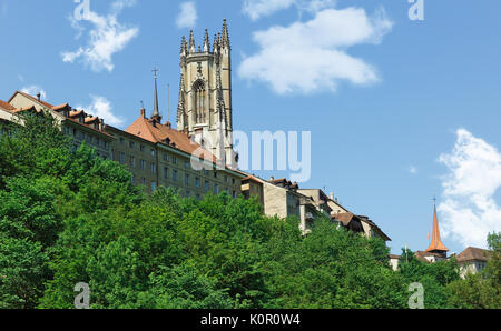Cathedral Fribourg Switzerland Stock Photo