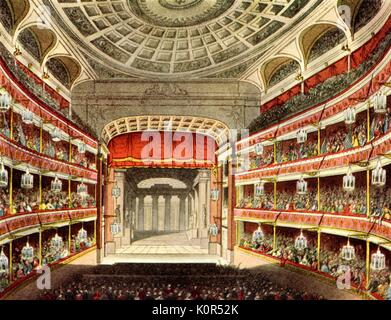 LONDON - Covent Garden Interior of second Covent Garden theatre. Opened 18th September 1809 and burnt down 5th March 1856. Stock Photo