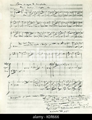 Verdi Traviata score in Verdi's handwriting. Giuseppe Verdi.1813-1901. Italian composer Stock Photo