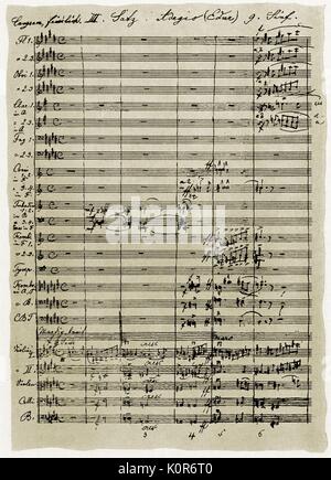 BRUCKNER, Anton - 9th SYMPHONY Manuscript score. Austrian composer ...