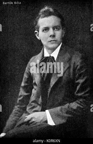 Bela Bartok - portrait of  Hungarian composer in 1910. 1881-1945. Stock Photo