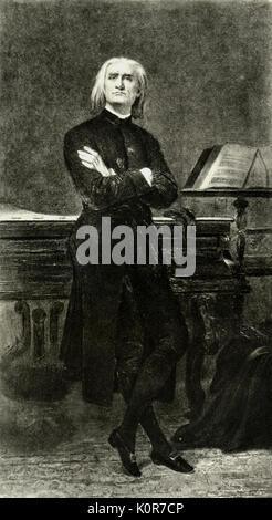 LISZT, Franz  by Joseph Layraud in 1870 for Prince Radziwill. Hungarian pianist and composer.  22 October 1811 - 31 July 1886. Stock Photo