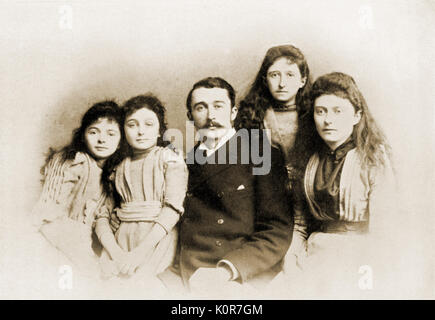 DELIUS, Frederick  and his 4 younger sisters English composer (1862-1934) Stock Photo