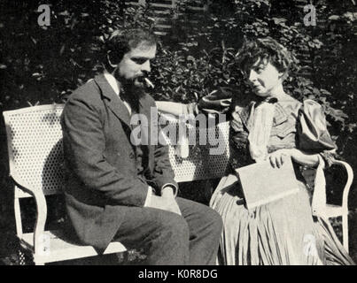 DEBUSSY, Claude - with Emma Bardac in Avenue du Bois de Boulogne, 1905 French composer ( 1862 - 1918 ) Stock Photo