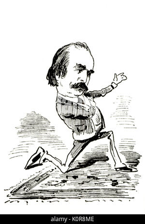 HANSLICK, Eduard - caricature - in supplicant position - Austrian music critic, 1825-1904 Stock Photo