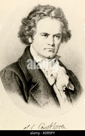 BEETHOVEN, Ludwig van  with signature Ludwig van Beethoven. German composer 1770-1827 Stock Photo