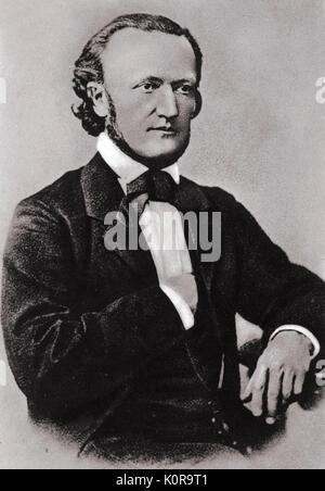 Wilhelm Richard Wagner - portrait of  German composer, conductor, music theorist and essayist, St Petersburg, 1863. 22 May 1813 - 13 February 1883. Stock Photo