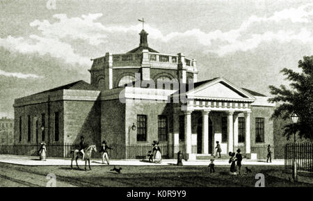 Guildhall in London, England, early 19th century. Street scene. Stock Photo