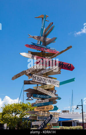 Funky signposts in Key West Florida Stock Photo - Alamy