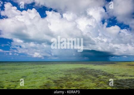Rain storm over Atlanic Ocean off Key West Florida Stock Photo