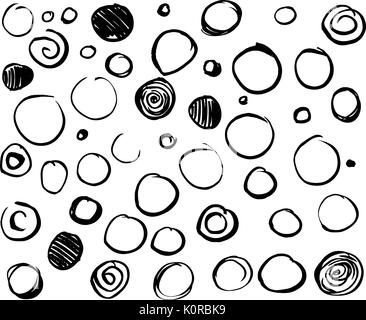 set scribble circles Stock Vector