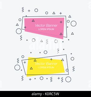 trendy flat geometric vector banners Stock Vector