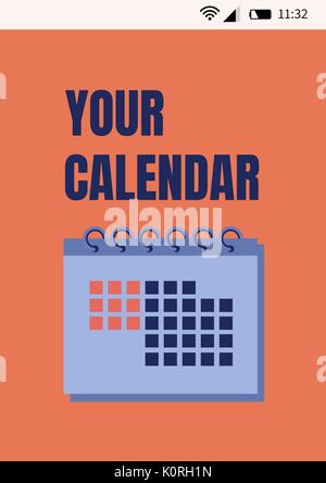 Digital composite of Calendar application interface Stock Photo