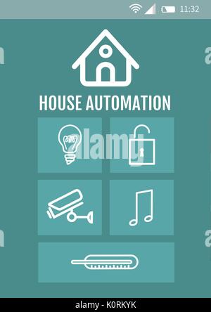 Digital composite of Smart house application interface Stock Photo