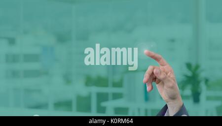 Digital composite of Hand interacting with the air Stock Photo