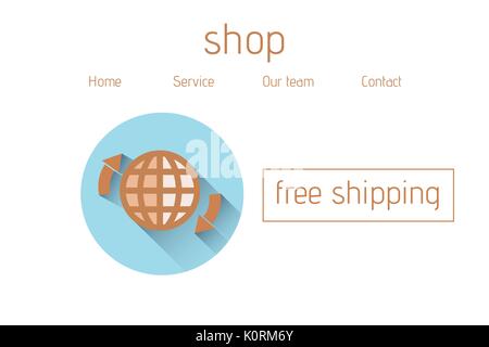 Digital composite of Online shopping with free shipping text interface Stock Photo