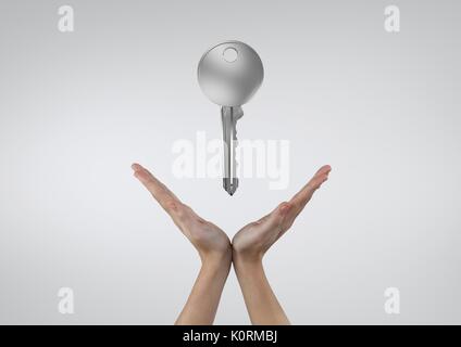 Digital composite of Hand holding keys Stock Photo