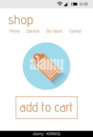 Digital composite of Online shopping with add to cart text interface Stock Photo