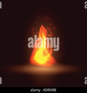 Abstract fire flames on a black background. Colorful vector illustration eps10 Stock Vector