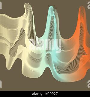 Abstract color wave design element. Colorful vector background. Blended gradient lines. Stock Vector
