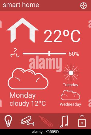 Digital composite of Smart house application interface Stock Photo