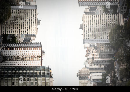 High angle view of modern buildings city against sky Stock Photo