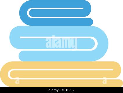 colorful silhouette of stack folded bath towels Stock Vector